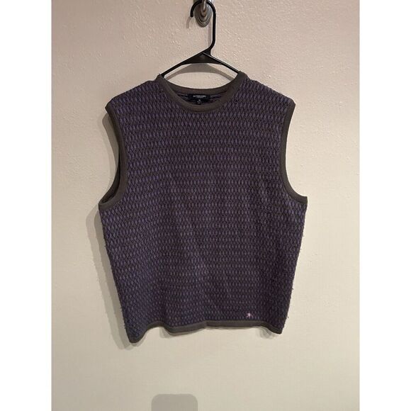 Burberry London Mens Medium Italy Purple Vest Wool Alpaca Flaws - Picture 1 of 11
